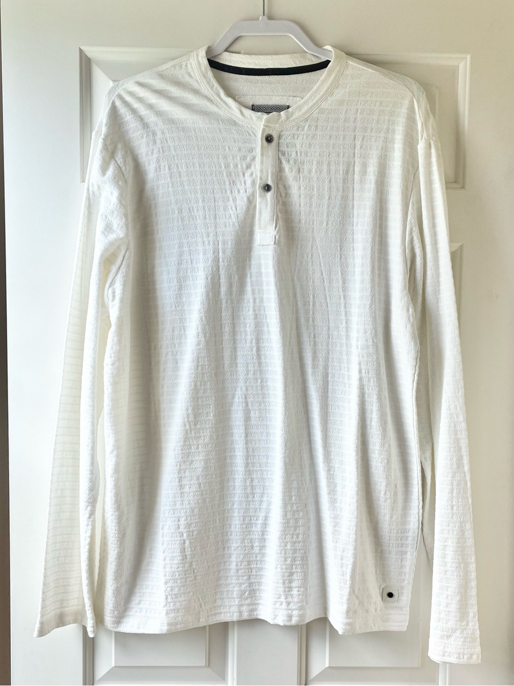 Madison Supply Men's Hanley Shirt Tee Long-Sleeve Textured Cream Size XL